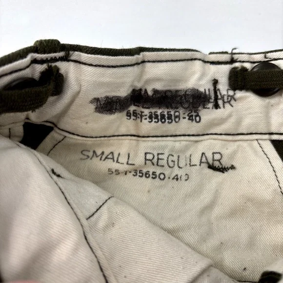WWII U.S. Army Field Trousers w Belt Wool OD 33 - 18 oz Button‎ Fly Small 30x30